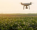 drone over field