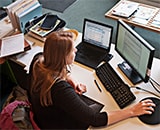 Colleague working using a computer