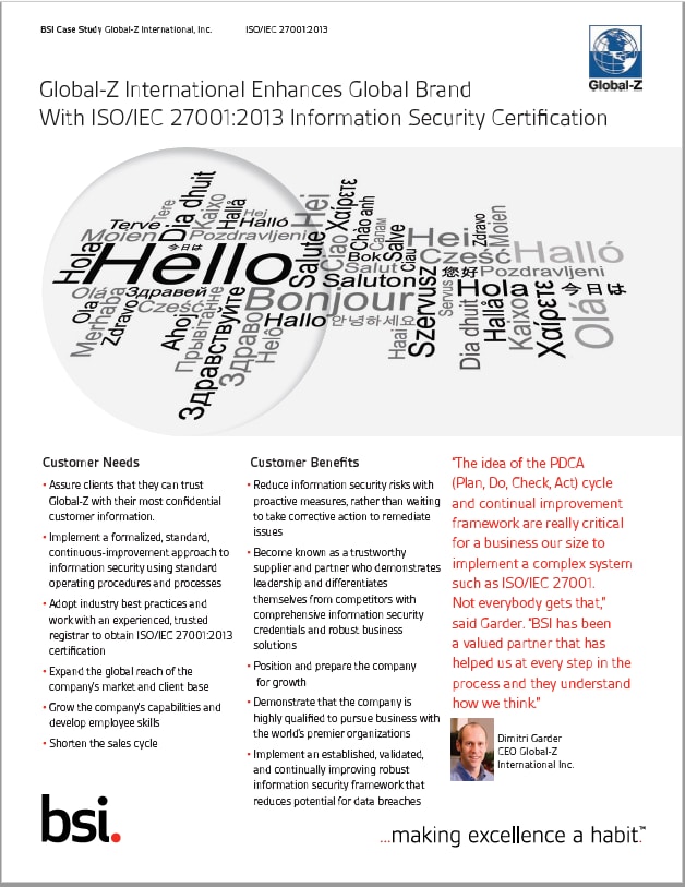 BSI whitepaper integrating ISO IEC 27001cover