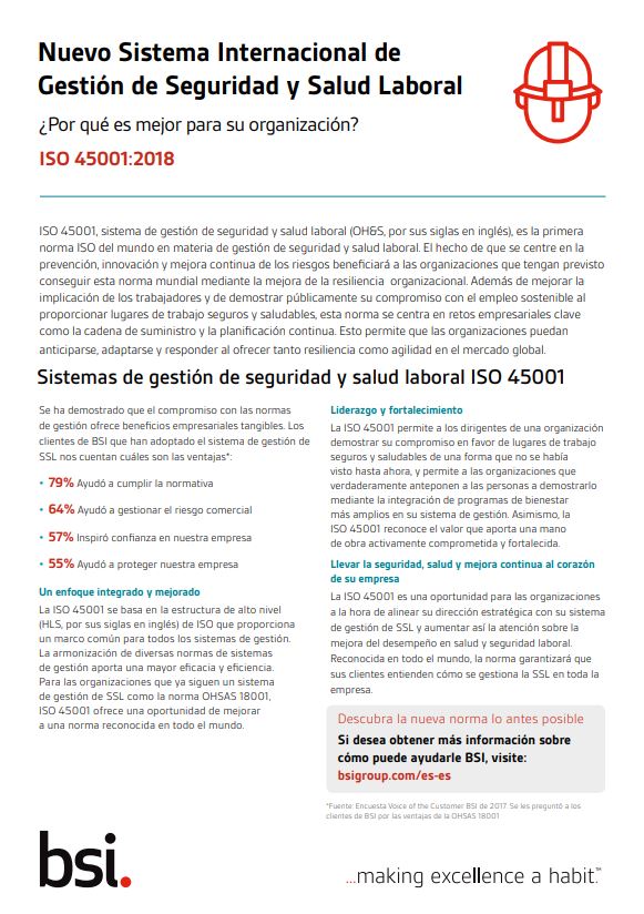 Resumen Ejecutivo ISO 45001