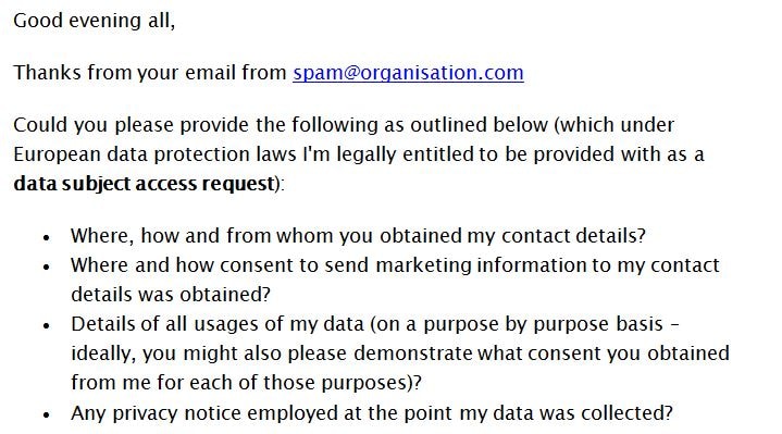 sample subject access request email