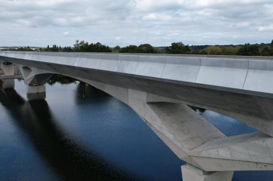 Kilnbridge infrastructure project. Bridge over a river in the UK.