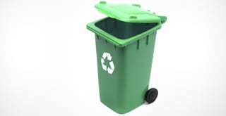 Green recycling waste bin