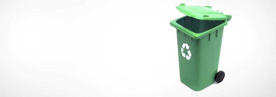 Green recycling waste bin