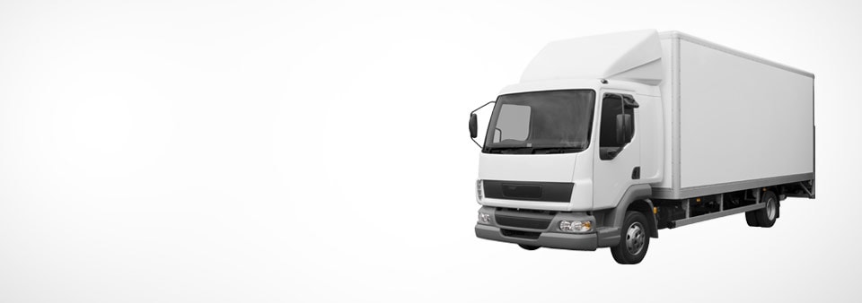 White non-articulated truck on white background.