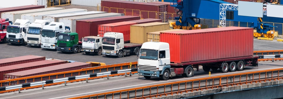 Transportation- truck on overpass