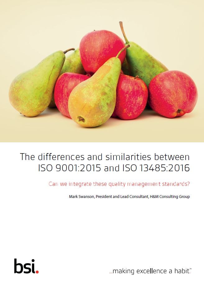 The differences and similarities between ISO 9001:2015 and ISO 13485:2016