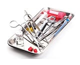 medical equipment in tray