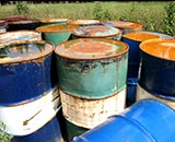 chemical waste barrels