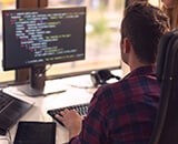 Person sitting at desk       