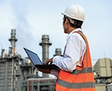 site engineer auditing onsite