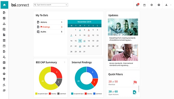 BSI Connect Plus main dashboard
            