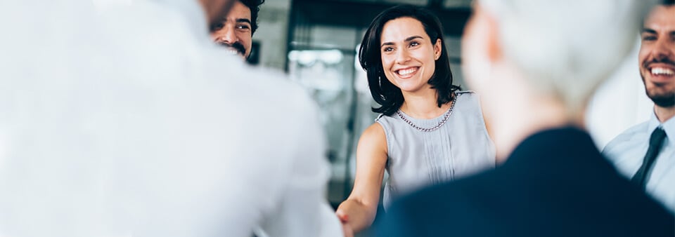 Woman shaking hands