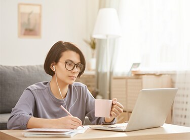 Woman using laptop