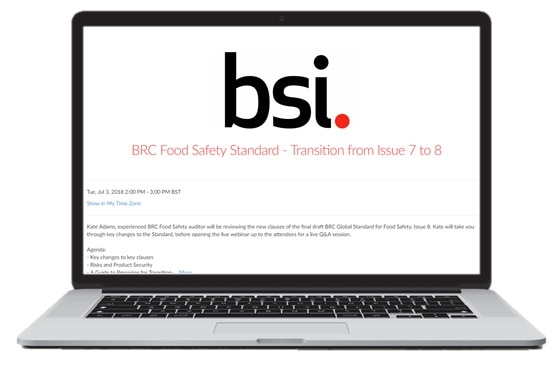 BRC Food Safety Standard Issue 7 to Issue 8 Webinar