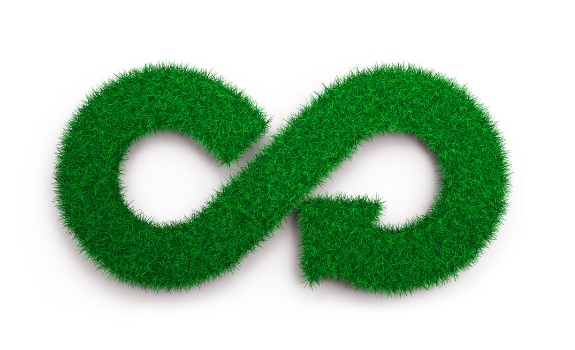 Grass overgrown infinity sign