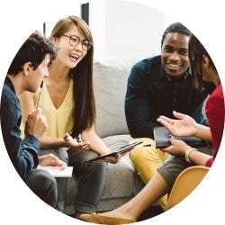 hands explaining in meeting