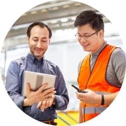 man wearing orange vest