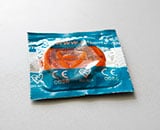 Condom in packaging