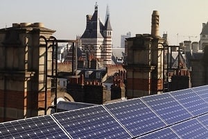 Solar panels on LSE’s 32 Lincoln's Inn Fields Building (Dan Reeves)