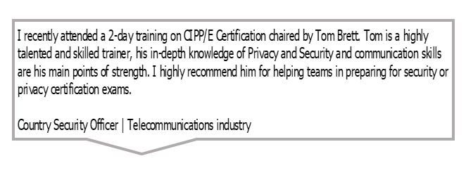 CIPPE testimonial