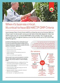 BSI HACCP GMP Criteria