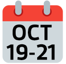October 19-21 calendar icon October 19-21 calendar icon