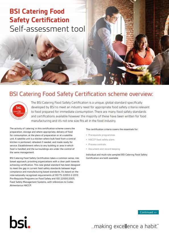 BSI Catering Food Safety Certification BSI Canada