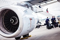 Turbine with people in the background