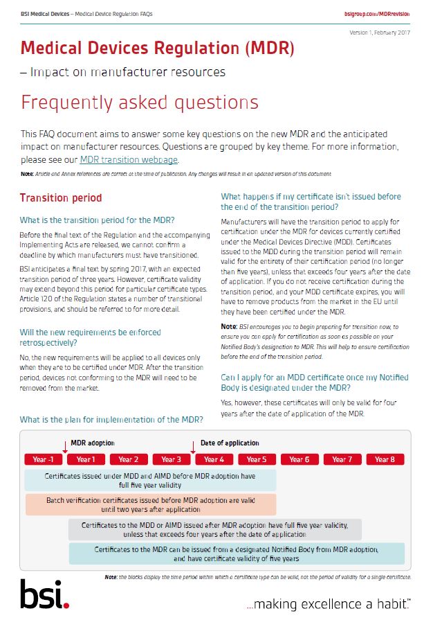 MDR transition resources BSI