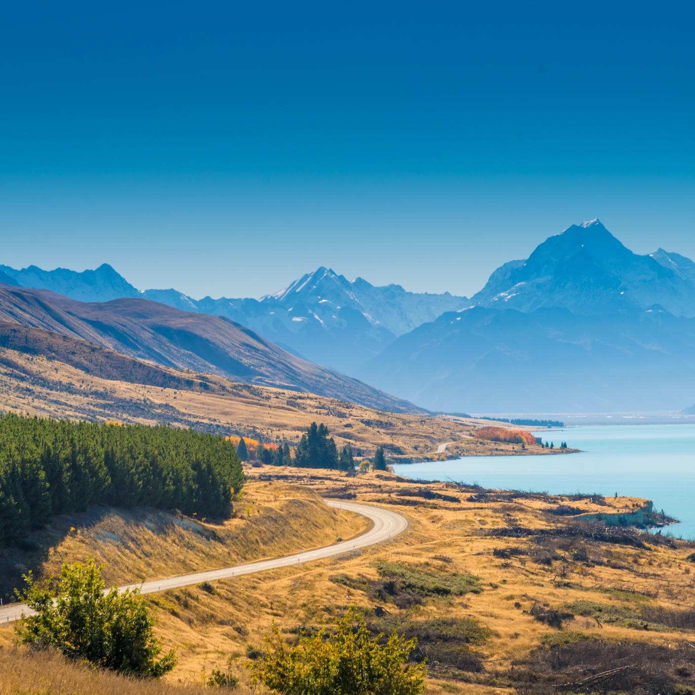 Panoramic view in south island Queenstown