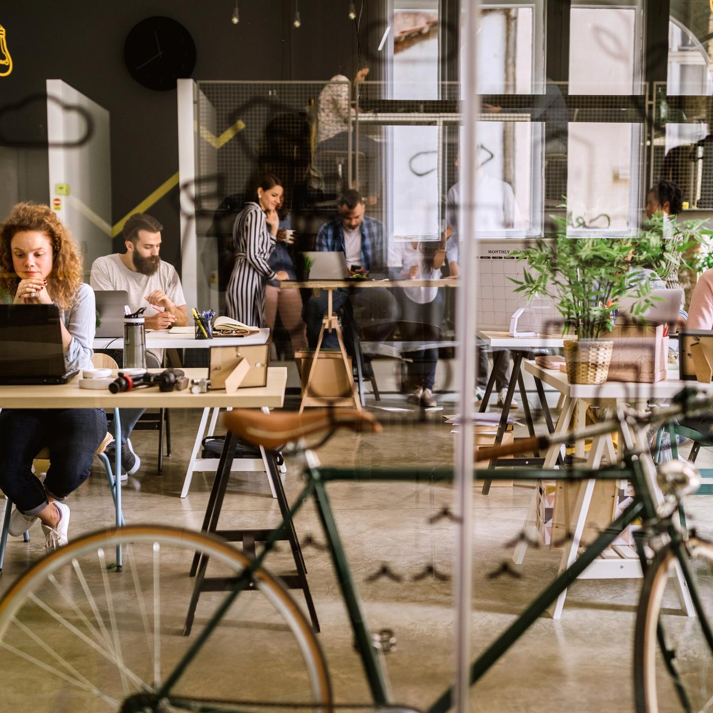 Bicycle in co-working space