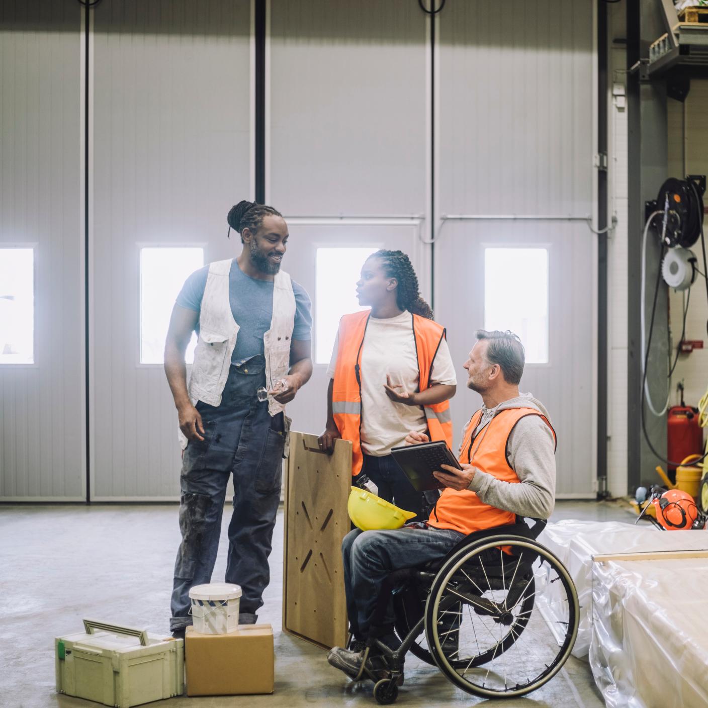 Inclusive workforce in factory 