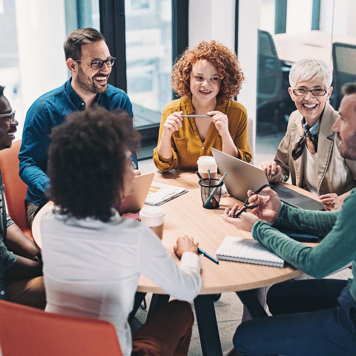 Careers - Multiracial group of business people having a meeting