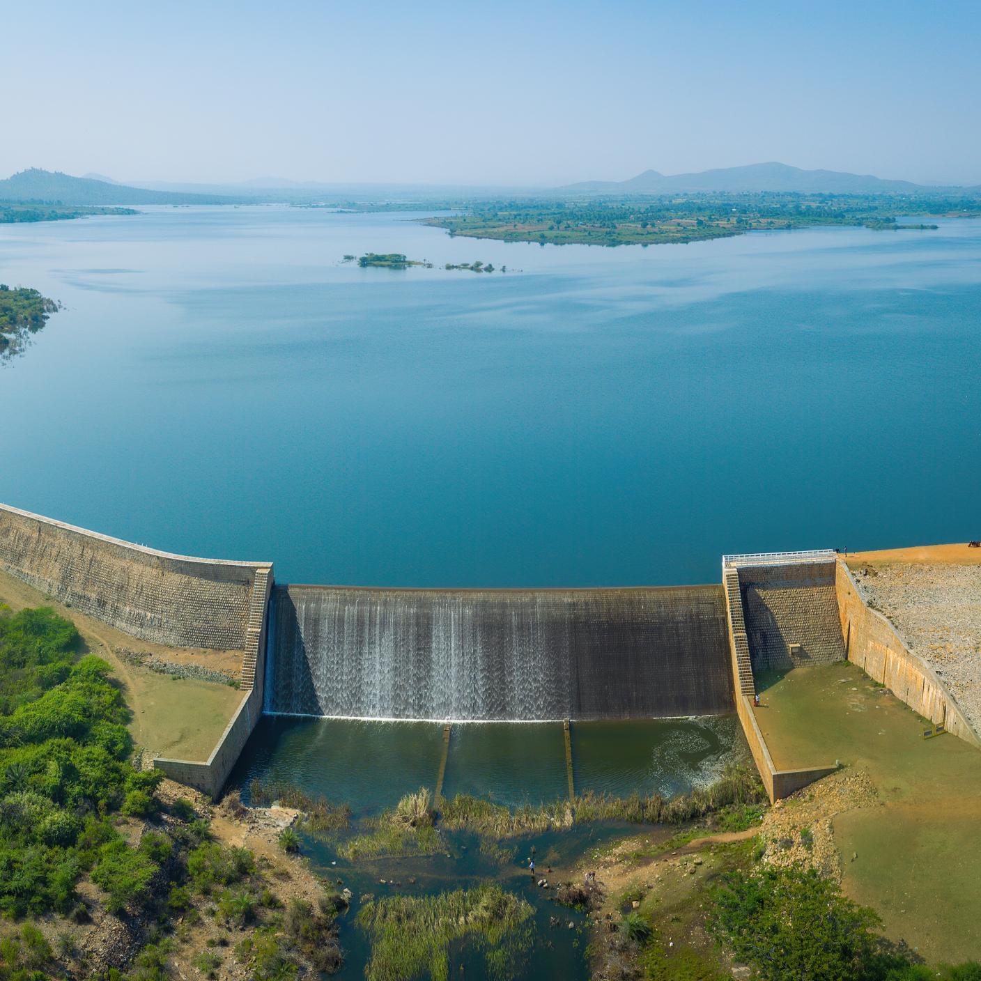 Gayathri Reservoir, near Chitradurga, Karnataka, India. It is constructed across Suvarnamukhi river, and was completed in 1963. The total water spread area of the reservoir is 1831.00 Sq Km. Not a very popular tourist destination, but a great place to spend an evening watching the sunset.