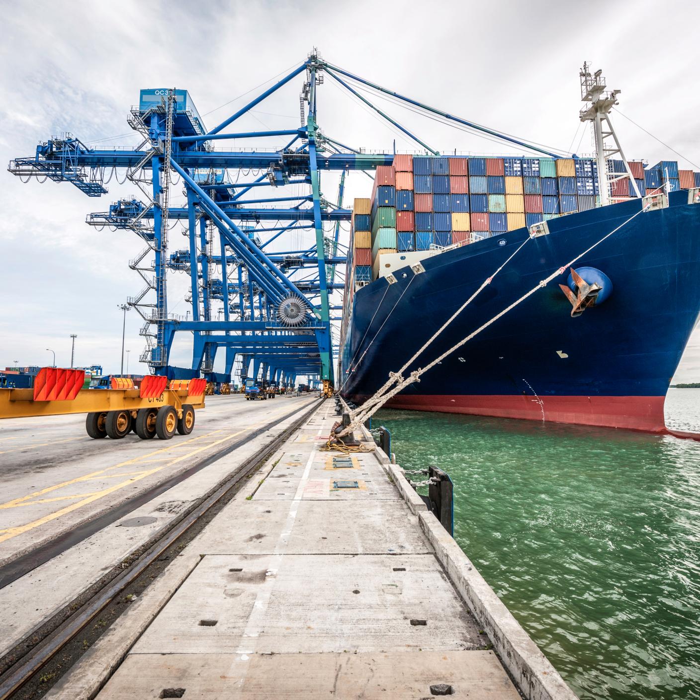Container ship in Port Klang. Malaysia