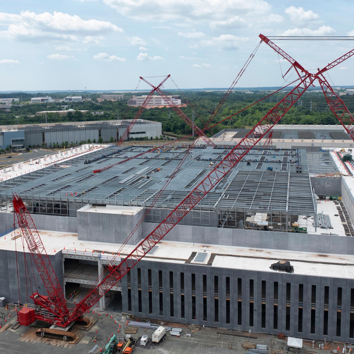 Aerial view of a Northern Virginia data center.