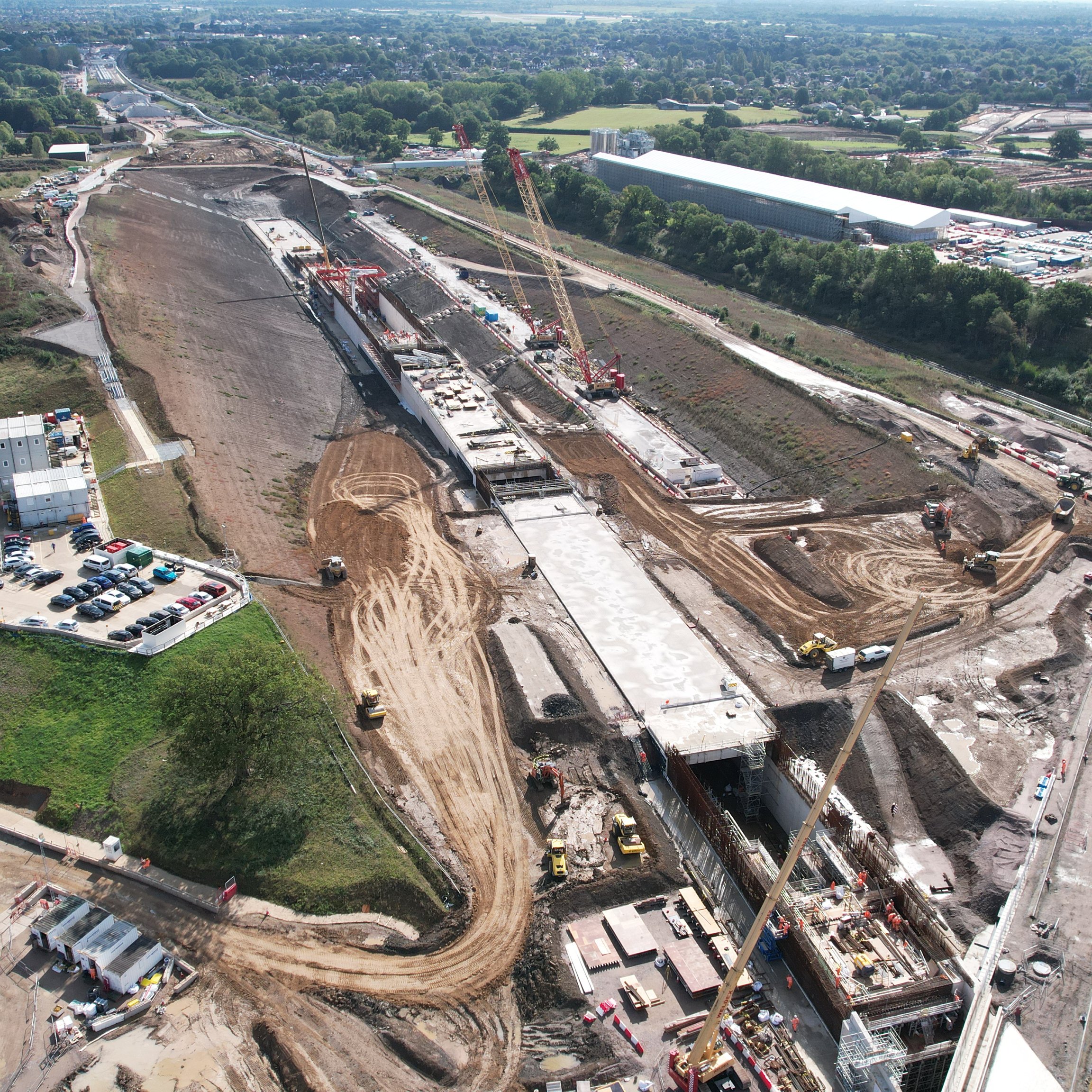 Kilnbridge infrastructure project. Construction site of UK infrastructure project. 