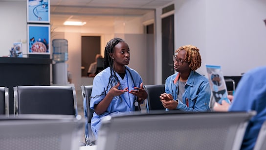 physical health employees working together