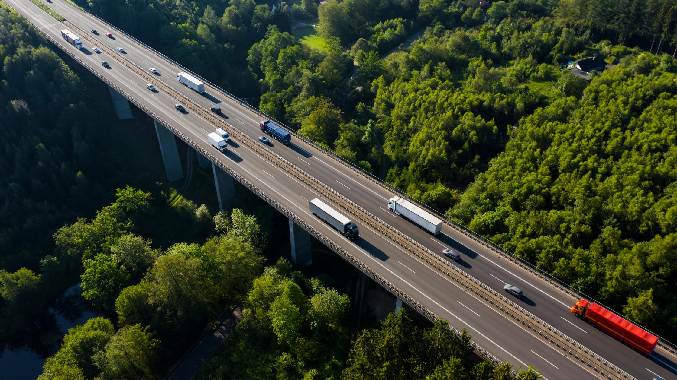 Sky view of a bridge road