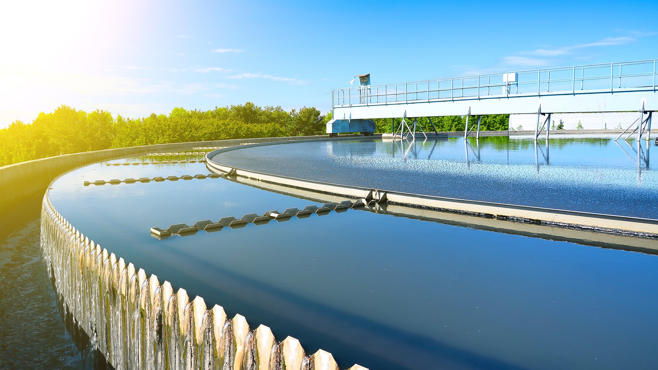 Modern urban wastewater treatment plant.