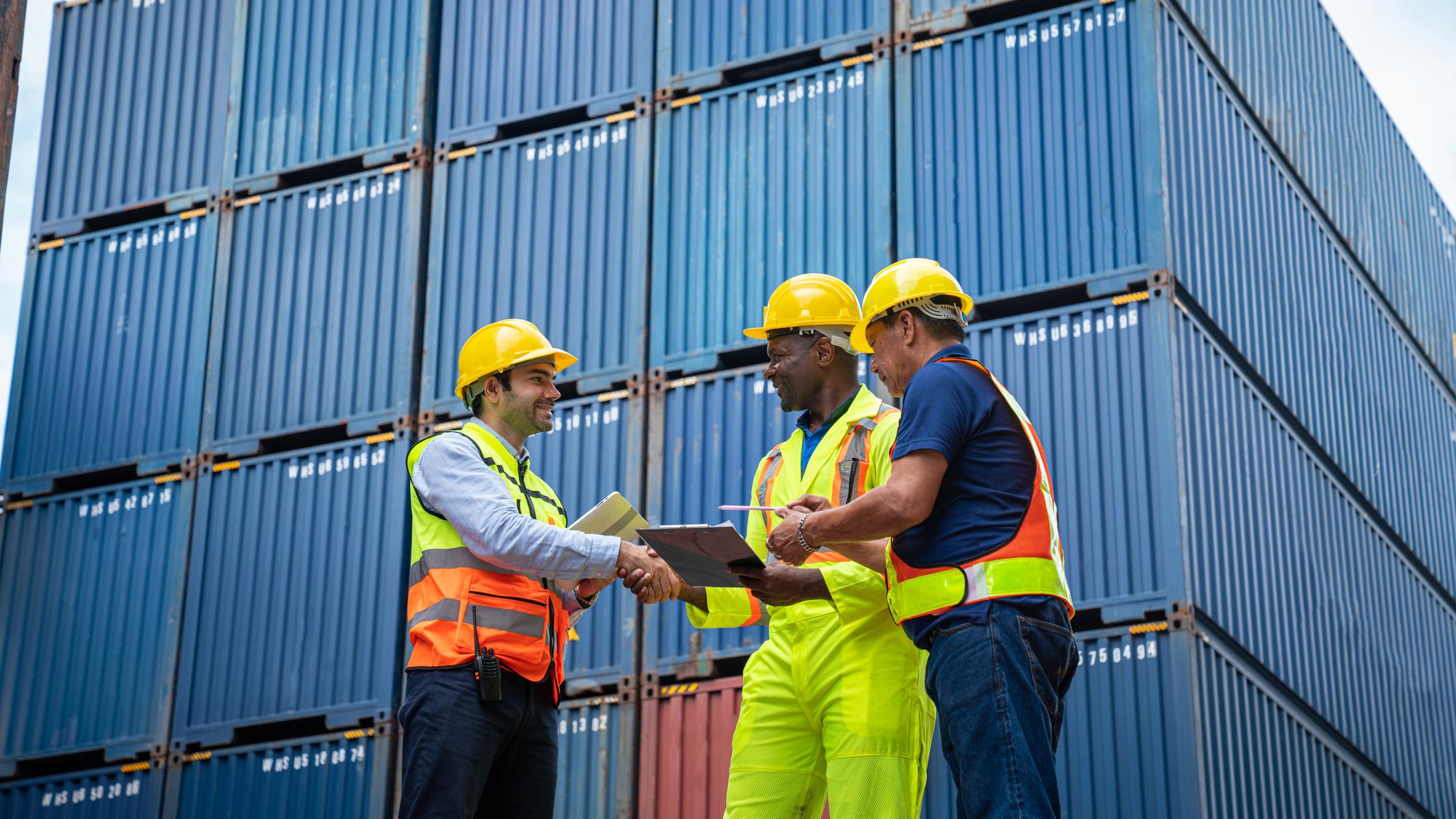 A group of men dealing with supply chain