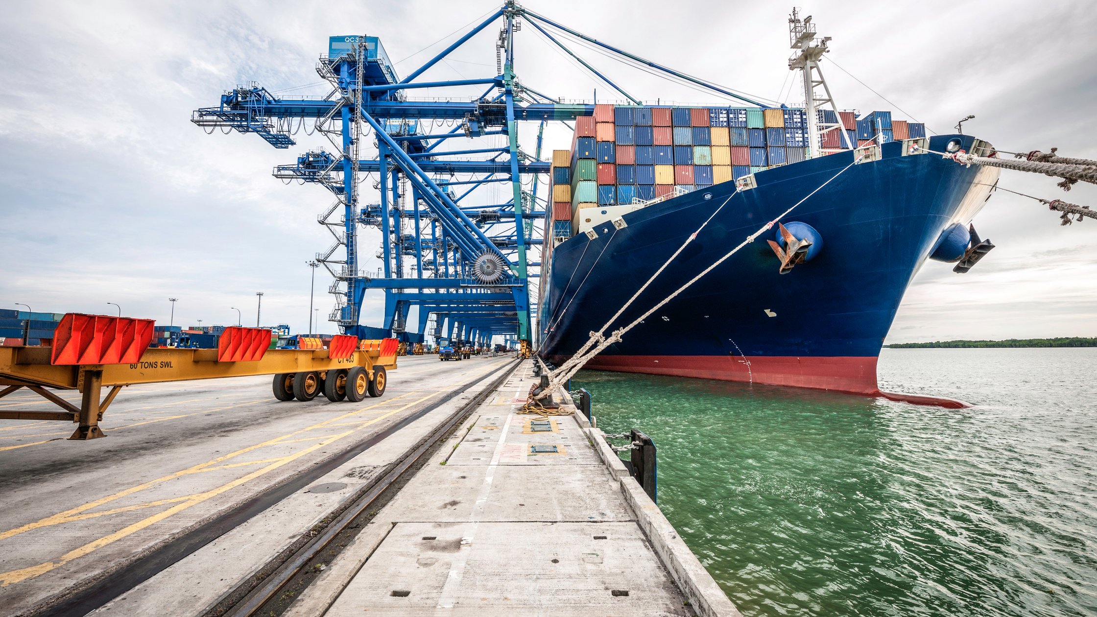 Container ship in Port Klang. Malaysia