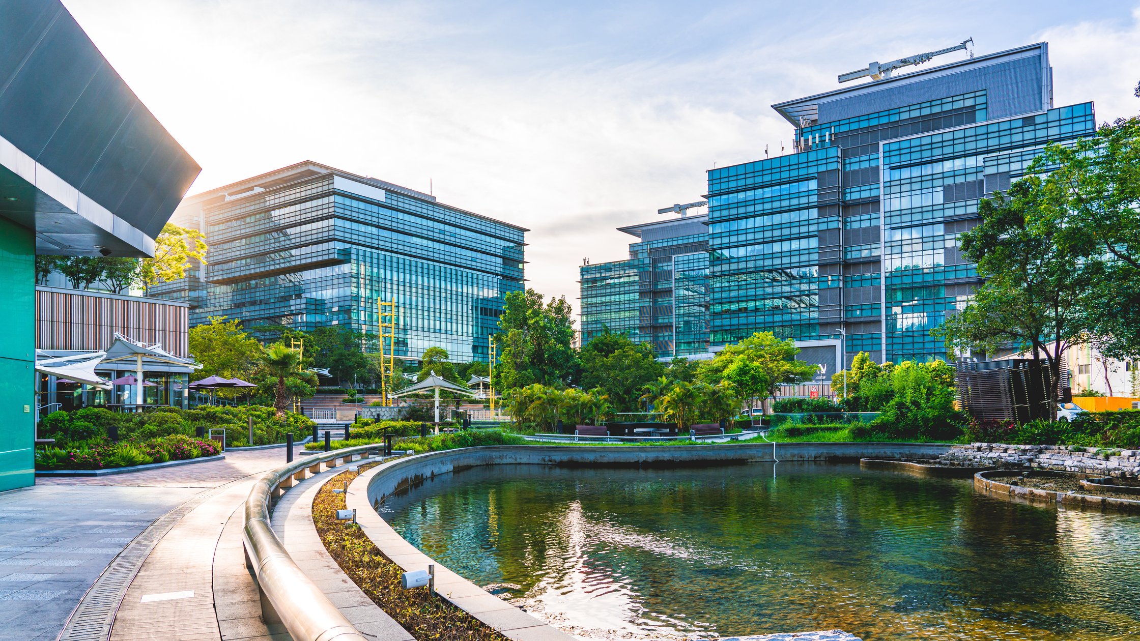 Corporate building in financial district