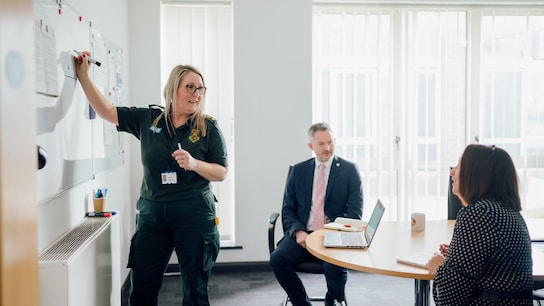 An office presentation.